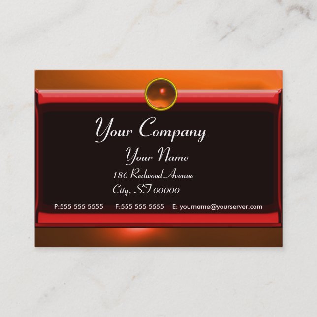 REFLECTIONS 2 AGATE monogram black red yellow Business Card (Front)