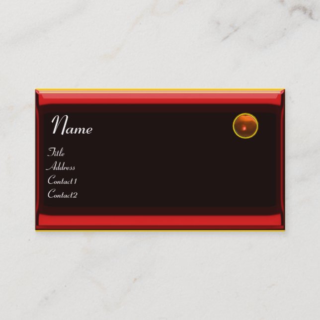 REFLECTIONS 2 AGATE MONOGRAM,black red yellow Business Card (Front)