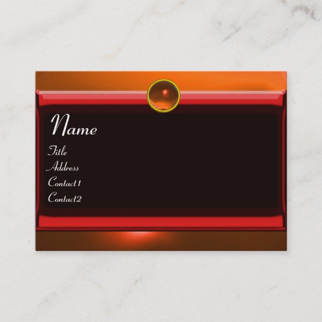 REFLECTIONS 2 AGATE monogram black red yellow Business Card (Front)