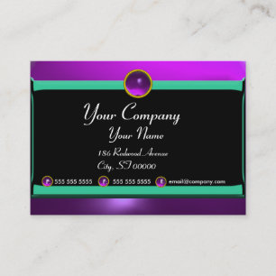REFLECTIONS 2 AMETHYST monogram purple black green Business Card