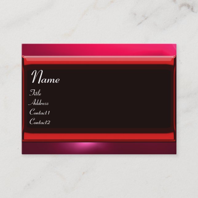 REFLECTIONS 2 RUBY monogram black red yellow white Business Card (Front)