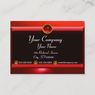REFLECTIONS 2 RUBY monogram white black red Business Card