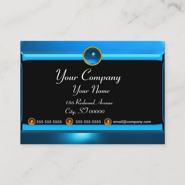 REFLECTIONS 2 SAPPHIRE monogram white black blue Business Card (Front)