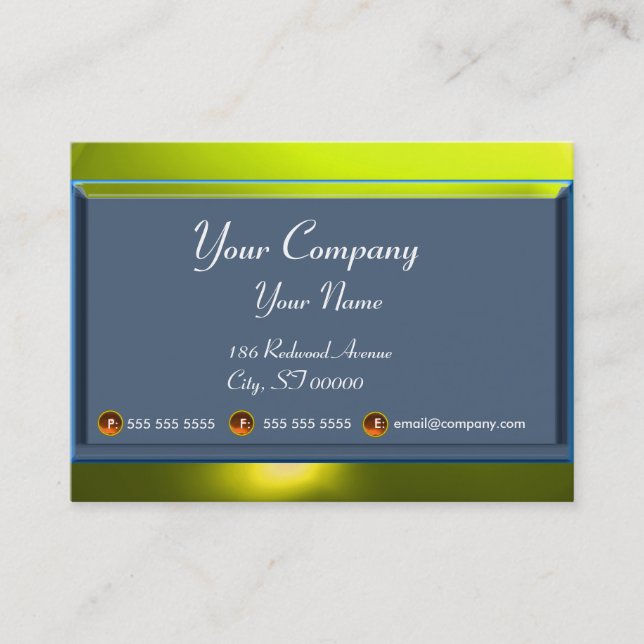 REFLECTIONS 2 TOPAZ monogram white blue grey Business Card (Front)