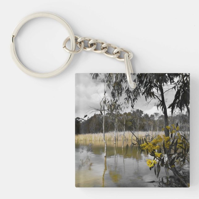 Reflections Beneath Gray Skies Key Ring (Front)