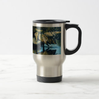 'Reflections' Bull Elk in Water Travel Mug