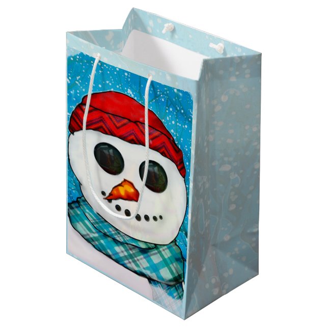 Reflections Christmas Snowman MEDIUM ONLY Gift Bag (Front Angled)