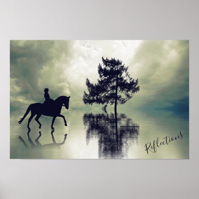 Reflections Dressage Stormy Weather and Tree Horse Poster (Front)