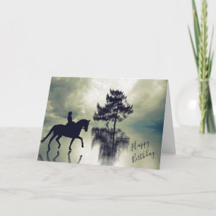 Reflections Dressage Stormy Weather Horse Birthday Card