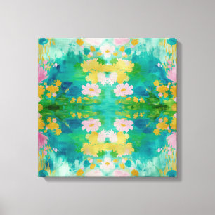 “Reflections in Bloom”(1) – Set of 4 Mirror Image Canvas Print