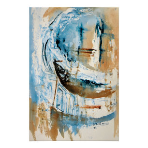 Reflections in Blue and Ochre Poster