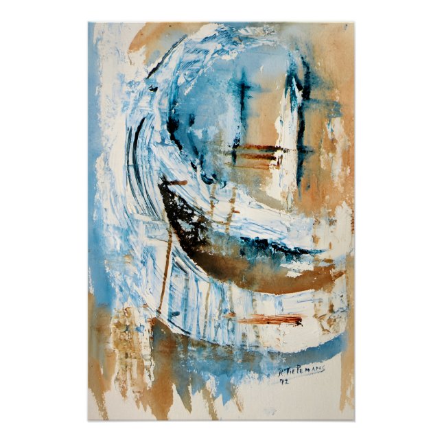 Reflections in Blue and Ochre Poster (Front)