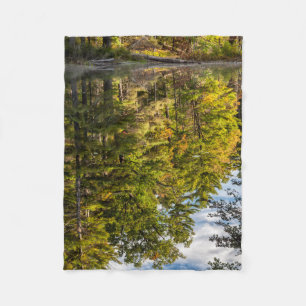 Reflections in Red Eagle Pond   White Mountains Fleece Blanket