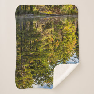 Reflections in Red Eagle Pond   White Mountains Sherpa Blanket