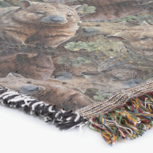 Reflections in the Burrow: The Symmetry of Wombats Throw Blanket