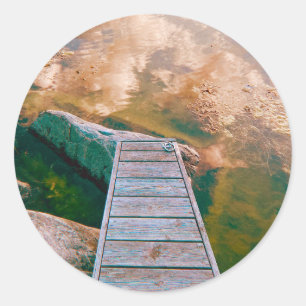 Reflections in the swedish archipelago classic round sticker