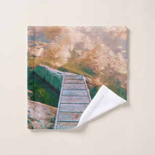 Reflections in the swedish archipelago wash cloth