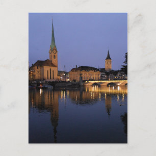 Reflections in Zurich, Switzerland Postcard