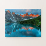 Reflections Moraine Lake Banff National Park Jigsaw Puzzle<br><div class="desc">This stunning jigsaw puzzle features colourful reflections of the mountains on the water of Moraine Lake in the Banff National Park,  Canada. #morainelake #lake #moraine #banff #nattionalpark #canada #scenic #travel #vacation #outdoors #mountains #alberta #jigsaw #jigsawpuzzles #puzzles #games #fun #stockingstuffers #secretsanta #gifts#reflections #landscape #nature #gift</div>
