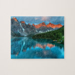 Reflections Moraine Lake Banff National Park Jigsaw Puzzle<br><div class="desc">This stunning jigsaw puzzle features colorful reflections of the mountains on the water of Moraine Lake in the Banff National Park,  Canada. #morainelake #lake #moraine #banff #nattionalpark #canada #scenic #travel #vacation #outdoors #mountains #alberta #jigsaw #jigsawpuzzles #puzzles #games #fun #stockingstuffers #secretsanta #gifts#reflections #landscape #nature #gift</div>