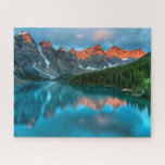 Reflections Moraine Lake Banff National Park Jigsaw Puzzle<br><div class="desc">This stunning jigsaw puzzle features colourful reflections of the mountains on the water of Moraine Lake in the Banff National Park,  Canada. #morainelake #lake #moraine #banff #nattionalpark #canada #scenic #travel #vacation #outdoors #mountains #alberta #jigsaw #jigsawpuzzles #puzzles #games #fun #stockingstuffers #secretsanta #gifts#reflections #landscape #nature #gift</div>
