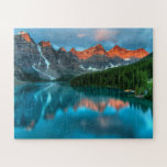 Reflections Moraine Lake Banff National Park Jigsaw Puzzle<br><div class="desc">This stunning jigsaw puzzle features colourful reflections of the mountains on the water of Moraine Lake in the Banff National Park,  Canada. #morainelake #lake #moraine #banff #nattionalpark #canada #scenic #travel #vacation #outdoors #mountains #alberta #jigsaw #jigsawpuzzles #puzzles #games #fun #stockingstuffers #secretsanta #gifts#reflections #landscape #nature #gift</div>
