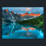 Reflections Moraine Lake Banff National Park Poster<br><div class="desc">This stunning jigsaw poster features colorful reflections of the mountains on the water of Moraine Lake in the Banff National Park,  Canada. #morainelake #lake #moraine #banff #nattionalpark #canada #scenic #travel #vacation #outdoors #mountains #alberta #posters #wallart #decor #walldecor #homedecor #art  #reflections #landscape #nature #gift</div>