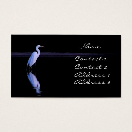 reflections of an Egret Business Card