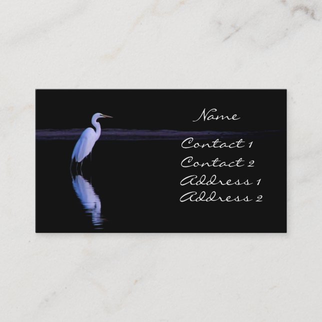 reflections of an Egret Business Card (Front)