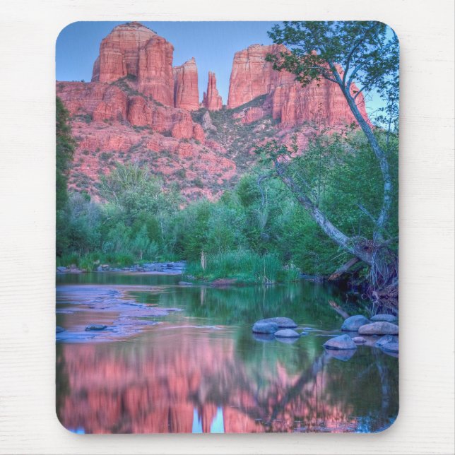 Reflections of Cathedral rock Sedona,Arizona Mouse Mat (Front)