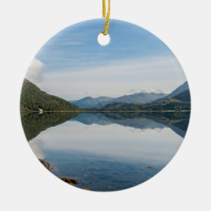 Reflections of mountains in Loch Creran - Scotland Ceramic Tree Decoration
