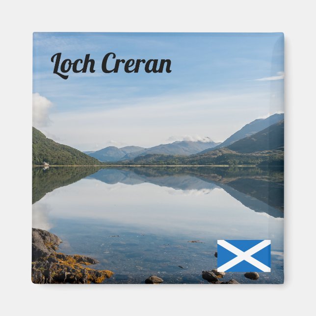 Reflections of mountains in Loch Creran - Scotland Magnet (Front)