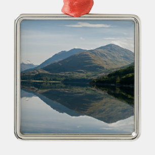 Reflections of mountains in Loch Creran - Scotland Metal Tree Decoration