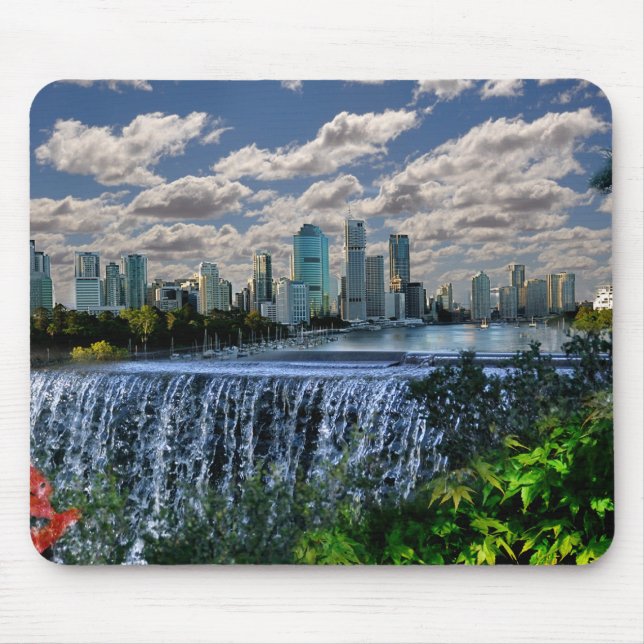 REFLECTIONS OF OZ  Brisbane River Waterfalls Mouse Mat (Front)