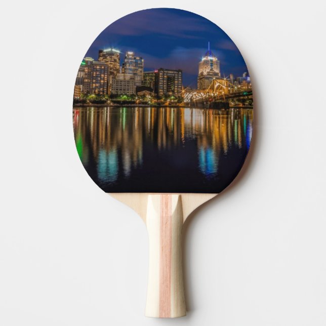 Reflections of Pittsburgh Ping Pong Paddle (Front)