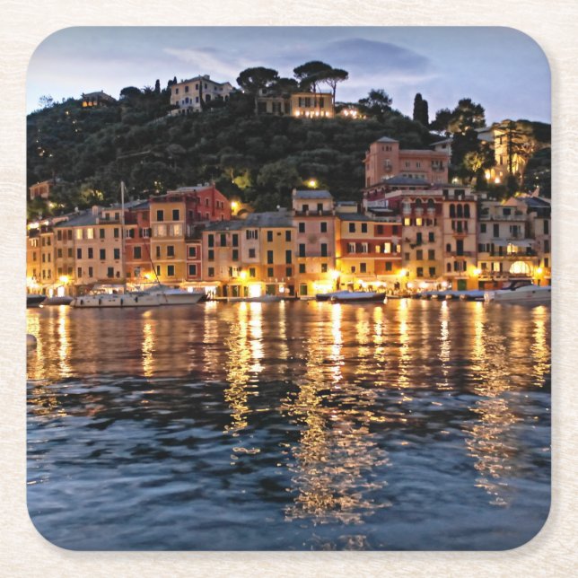 Reflections of Romantic Portofino, Italy Coaster (Front)