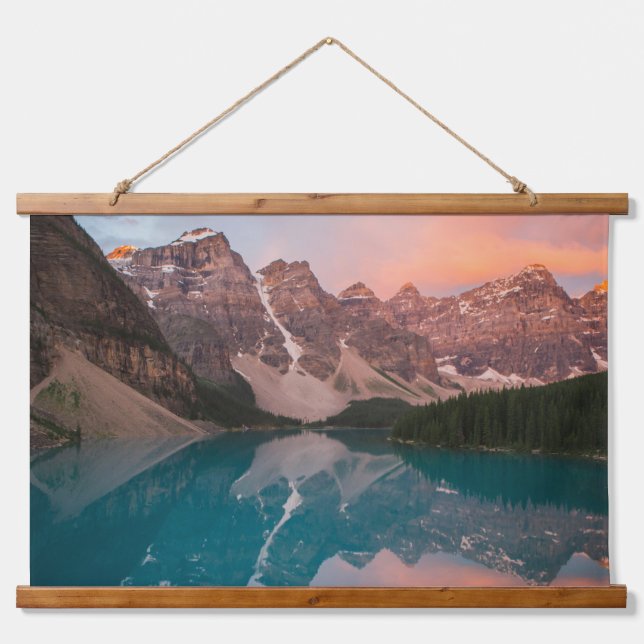Reflections of Serenity – Mountain Lake at Dusk Hanging Tapestry (Front)