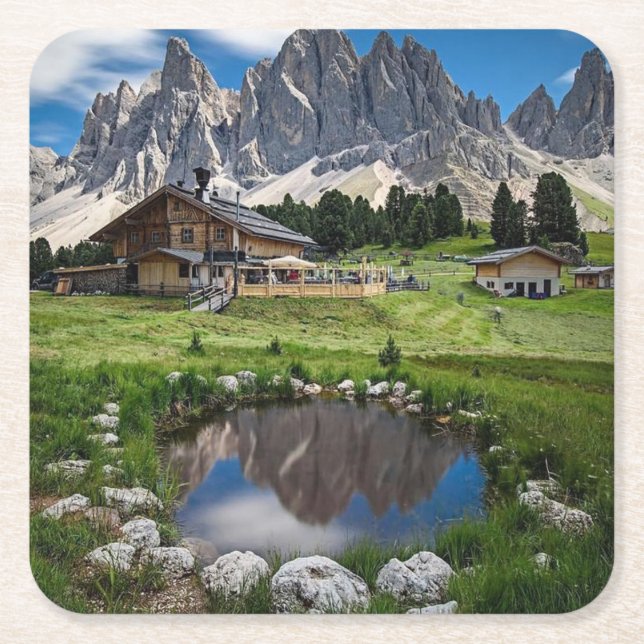 Reflections of the Ranch Square Paper Coaster (Front)