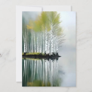 Reflections Of Trees In Acrylics Holiday Card