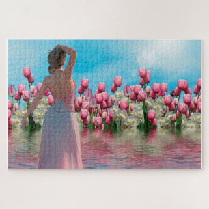 Reflections of Tulips and Orchids Jigsaw Puzzle