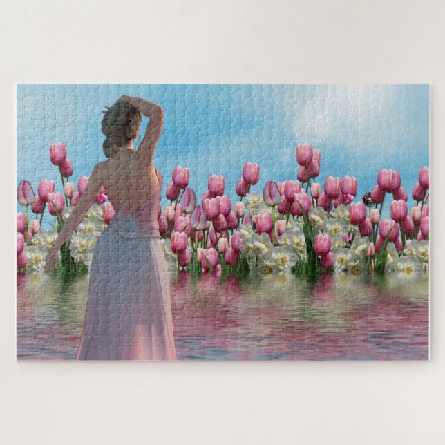 Reflections of Tulips and Orchids Jigsaw Puzzle (Horizontal)