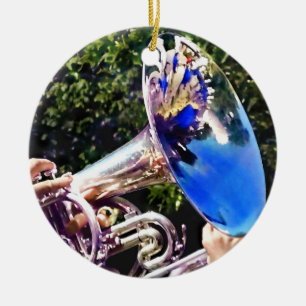 Reflections on a Baritone Horn Ceramic Tree Decoration
