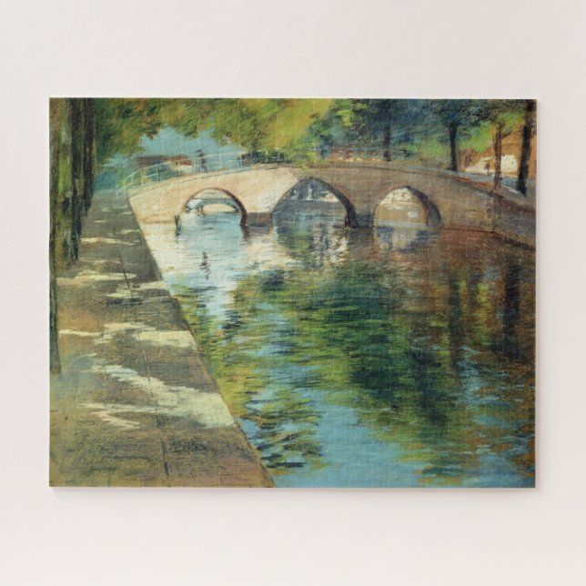 Reflections on a Canal (by William Merritt Chase) Jigsaw Puzzle (Horizontal)