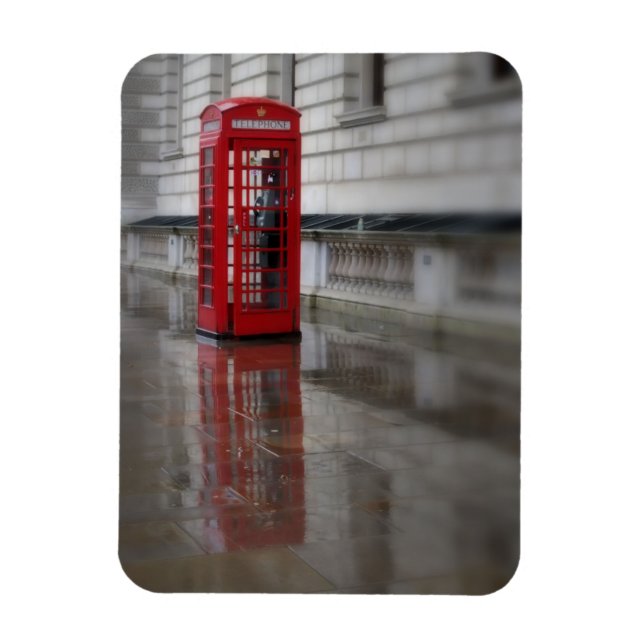 Reflections on a Red Phone Box - London Magnet (Vertical)