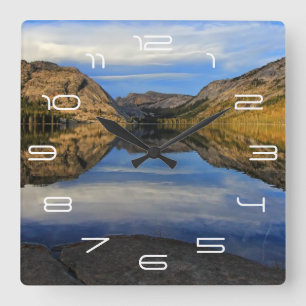 Reflections on Tenaya Lake Square Wall Clock