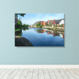 Reflections on the Canal, Wakefield Canvas Print