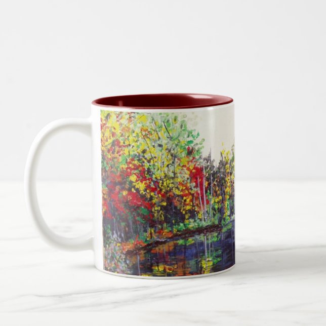 Reflections Painting Two-Tone Coffee Mug (Left)