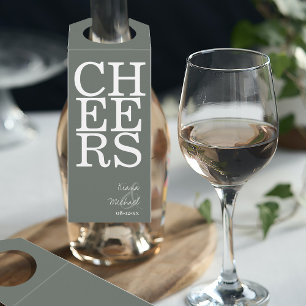 Reflections Wedding Cheers Sage Green ID774 Bottle Tag
