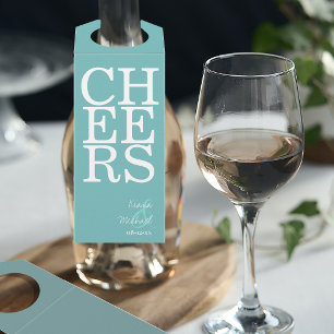 Reflections Wedding Cheers Teal ID774 Bottle Tag