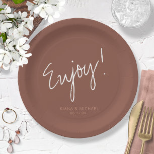 Reflections Wedding Enjoy Clay ID774 Paper Plate